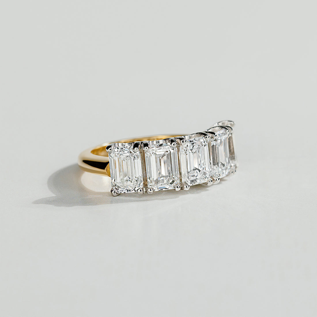 The Emerald Cut Half Eternity Diamond Ring by Bijouterie Brigitte Grande-Rivière